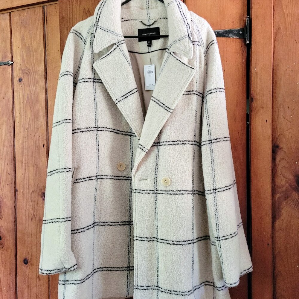 Banana Republic Window Pane Wool Coat